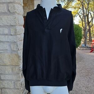 Zero Restriction Golf Outerwear Black Microfiber Quarter Snap Golf Dad Shirt L